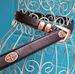 Genuine Leather GOLF Belt Mens Studded Silver Metal Buckle Golfers Logo Icon 34